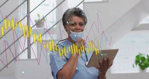 Nurse Analyzing Medical Data with Tablet