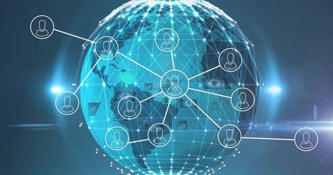 Global Digital Network with People Icons and World Map - Download Free Stock Images Pikwizard.com