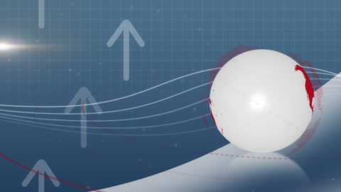 Global Networking Concept with Spinning Globe and Arrows