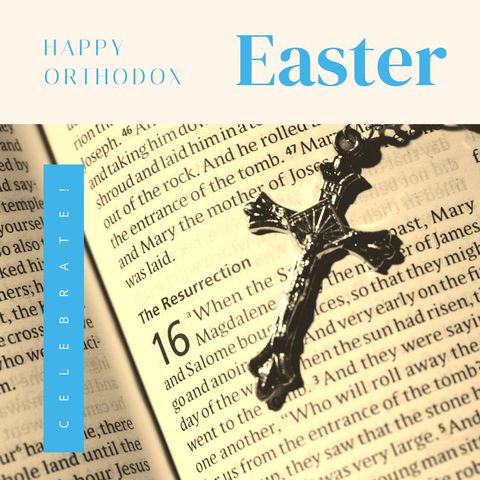 celebrate orthodox easter with rosary on bible - Download Free Stock Templates Pikwizard.com