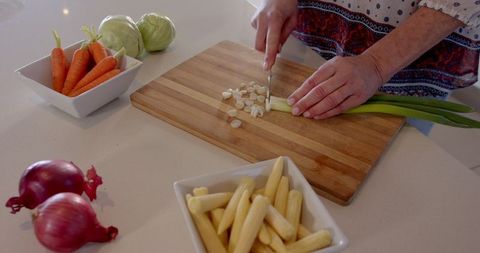Preparing Fresh Vegetables in Kitchen for Healthy Cooking