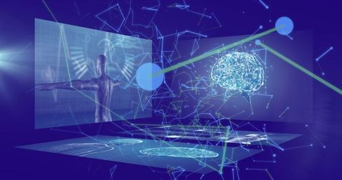 Futuristic digital networking and data processing interface