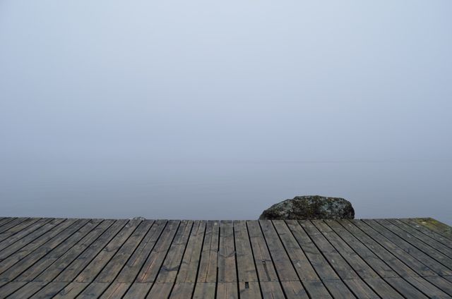 Misty Lake View from Wooden Pier in Morning - Download Free Stock Photos Pikwizard.com
