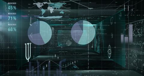 Futuristic Data Processing and Mathematical Analysis Concept - Download Free Stock Images Pikwizard.com