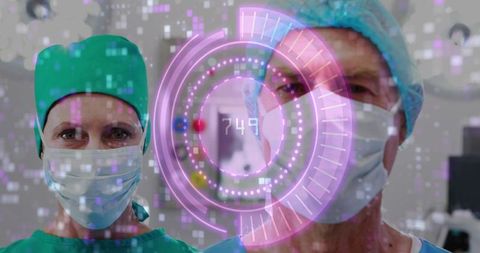 Surgical team using augmented reality hud for high-tech collaboration in operating room