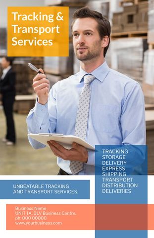 Professional Warehouse Logistics Solutions Advertisement - Download Free Stock Templates Pikwizard.com