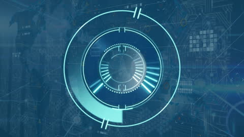 Futuristic Digital Interface with Scanning Scope Graphic