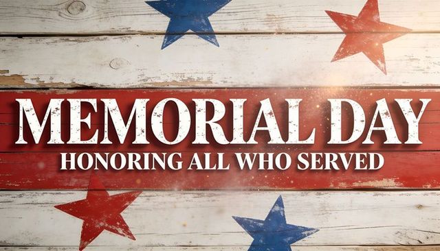 Memorial day honoring veterans on distressed american flag wood planks rustic banner