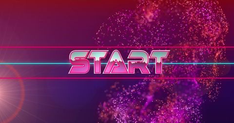 Retro Futuristic Start Text with Cosmic Energy - Download Free Stock Images Pikwizard.com