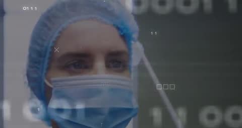 Female Healthcare Professional Analyzing Digital Data in Medical Interface