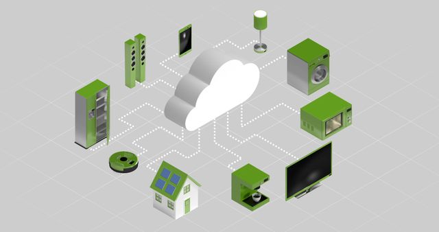 Smart Home Devices Connected to Cloud Computing Network - Download Free Stock Images Pikwizard.com