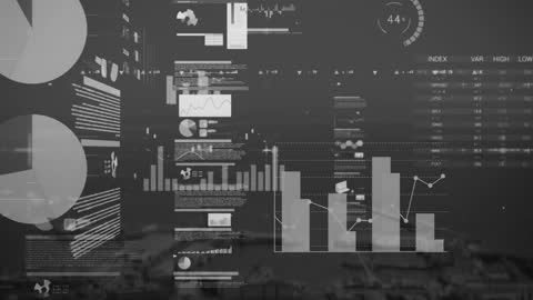 Futuristic Financial Data Animation Display