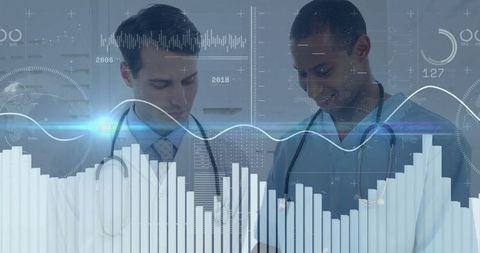 Doctors analyzing digital data for modern healthcare solutions