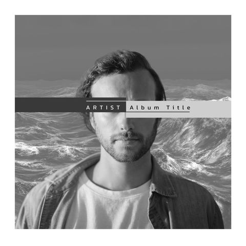 conceptual album cover card design featuring young man and ocean - Download Free Stock Templates Pikwizard.com