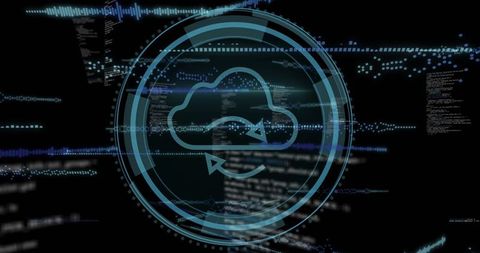Digital Interface Display Over a Virtual Cloud Symbol - Download Free Stock Images Pikwizard.com
