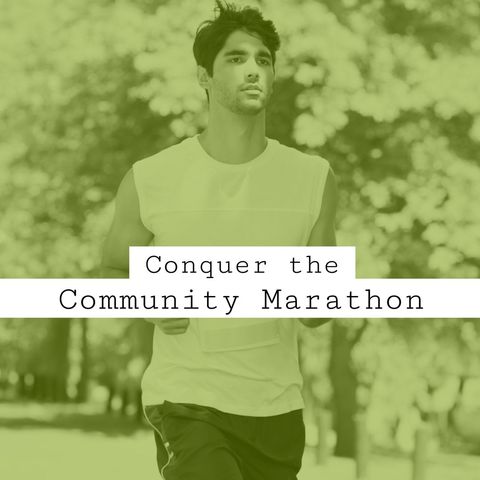 Runner participating in community marathon on sunny day