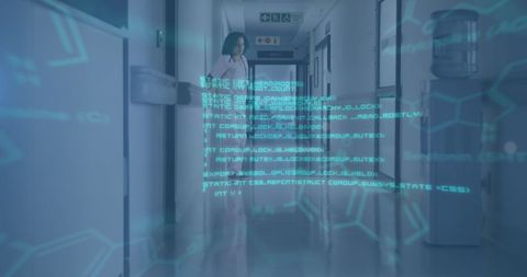 Medical Data Processing with Doctor in Hospital Corridor - Download Free Stock Images Pikwizard.com