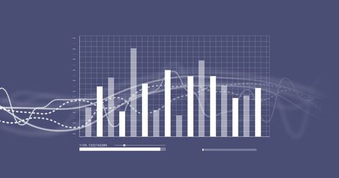 Dynamic Data and Statistics Display on Purple Background