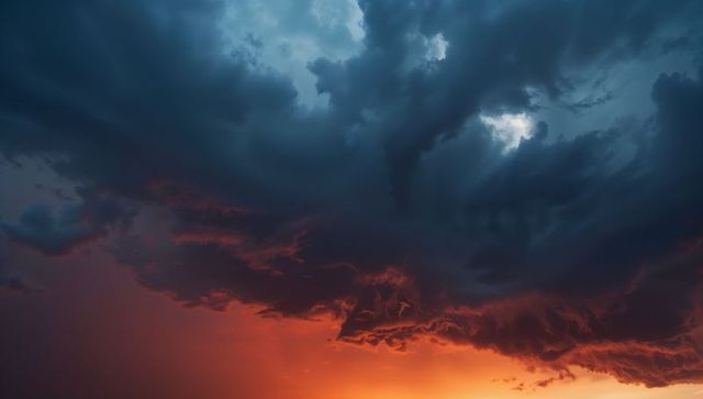 Dramatic Cloudscape with Sunset-Painted Horizon