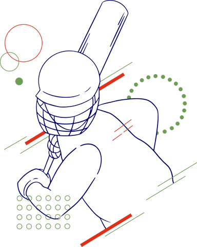 transparent line art batsman raising cricket bat with abstract shapes - Download Free Stock Videos Pikwizard.com