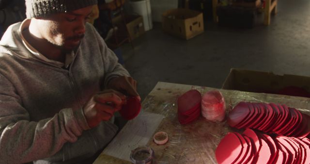 Craftsman Working on Leather Goods in Artisan Workshop - Download Free Stock Images Pikwizard.com