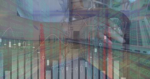 Digital Financial Data Overlaying Business Environment - Download Free Stock Images Pikwizard.com