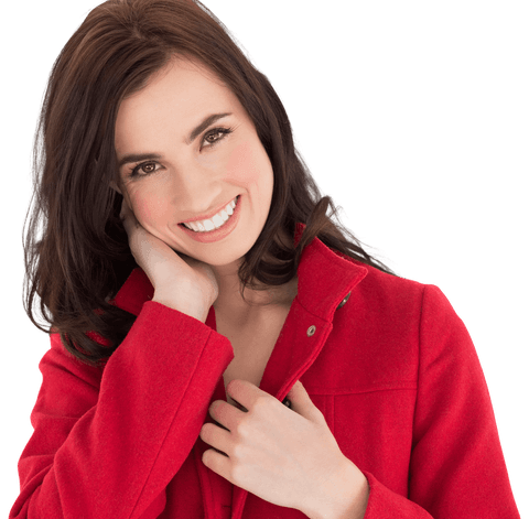 smiling woman in red coat transparent background - Download Free Stock Videos Pikwizard.com