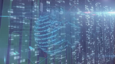 Global Data Processing and Technology Concept