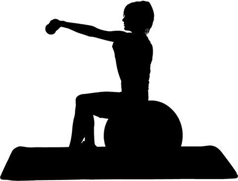 Silhouette of Sportswoman Exercising with Ball on Transparent Background - Download Free Stock Videos Pikwizard.com