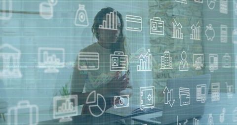 Business analyst engaging in digital financial analysis