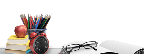 Educational Tools on Transparent Background with Clock and Apple - Download Free Stock Videos Pikwizard.com