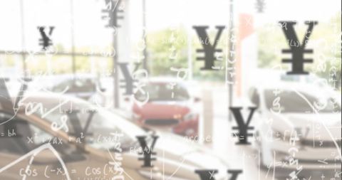 Financial Calculations in Car Dealership with Yen Symbols