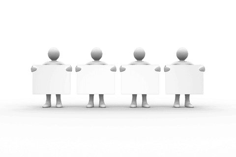 3d characters holding blank transparent signs for custom messages - Download Free Stock Videos Pikwizard.com