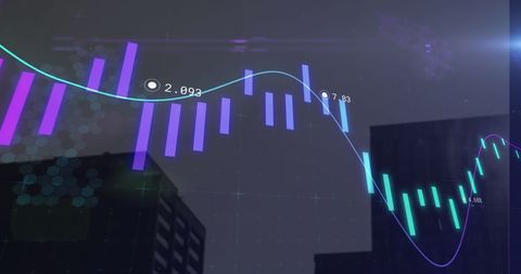 Financial Data Trends Over Futuristic Cityscape - Download Free Stock Images Pikwizard.com