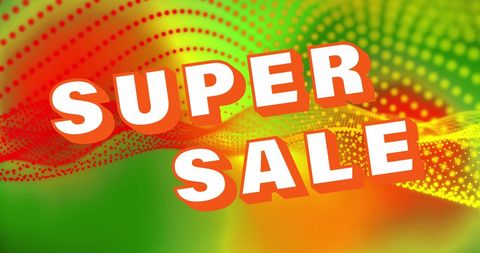 Vibrant Super Sale Banner with Dynamic Colorful Background