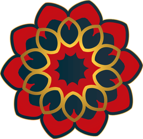 Colorful abstract mandala with transparent background