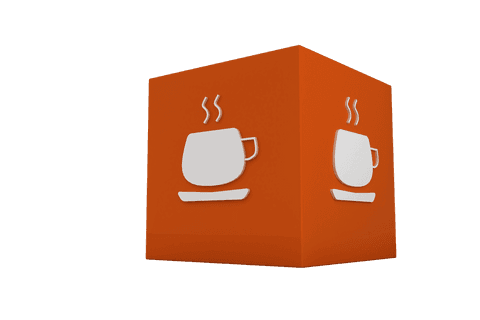 red block with coffee icons on transparent background - Download Free Stock Videos Pikwizard.com