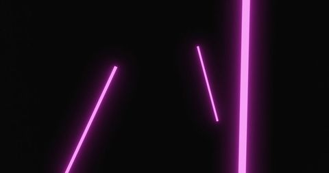 Vibrant Floating Pink Neon Lights on Black Background
