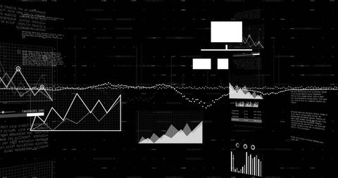 abstract data visualization on black background with graphs and charts - Download Free Stock Images Pikwizard.com