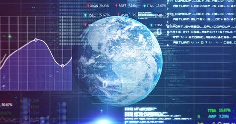Global Stock Market Trends with Digital Data and Globe - Download Free Stock Images Pikwizard.com