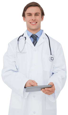 confident young doctor with tablet professional medical portrait transparent - Download Free Stock Videos Pikwizard.com