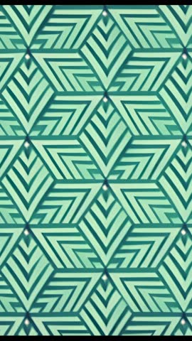 Shifting teal hexagonal star tessellation with ghosting fade loop for vertical motion backgrounds