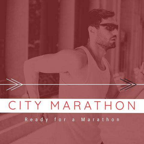 caucasian man training for city marathon - Download Free Stock Templates Pikwizard.com