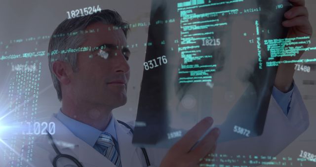 Doctor Analyzing Medical Data with Futuristic Interface - Download Free Stock Photos Pikwizard.com