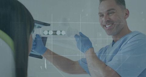 Dentist positioning x-ray sensor for dental radiography