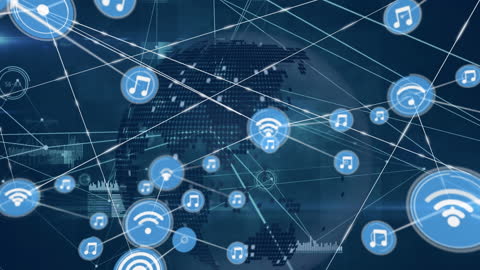 Digital Music Network Connection across the Globe