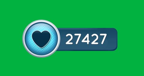 Heart Icon Displaying Increasing Number on Green Background - Download Free Stock Images Pikwizard.com