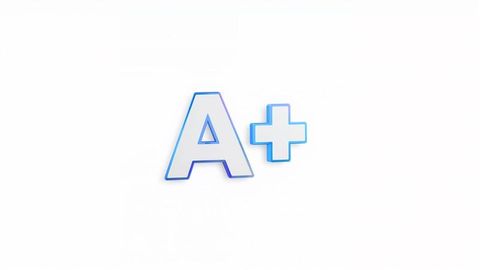 3D A+ Symbol with Minimalistic White and Blue Design