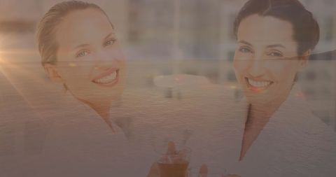 Lifestyle and Relaxation Concept with Smiling Businesswomen