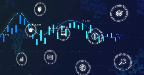 Futuristic Digital Dashboard with Educational and Research Icons